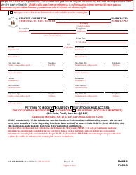 Document preview: Form CC-DR-007BLS Petition to Modify Custody/Visitation (Child Access) - Maryland (English/Spanish)