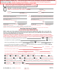 Document preview: Form DC-PO-001BLS Petition for Peace Order - Maryland (English/Spanish)