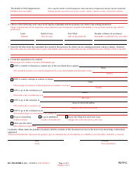 Form DC-PO-001BLS Petition for Peace Order - Maryland (English/Spanish), Page 2