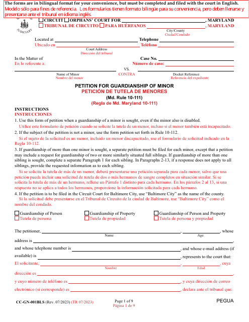 Form CC-GN-001BLS  Printable Pdf