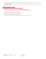 Form CC-088BLS Request for Traffic Violation(S) Payment Plan - Maryland (English/Spanish), Page 4