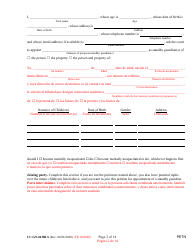 Form CC-GN-043BLS Petition by Parent (Appointment of Standby Guardian) - Maryland (English/Spanish), Page 2