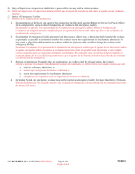 Form CC-DC-013BLS Petition for Emergency Evaluation - Maryland (English/Spanish), Page 4
