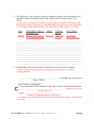 Form CC-GN-028BLS Petition for Termination of Guardianship of the Person - Maryland (English/Spanish), Page 3