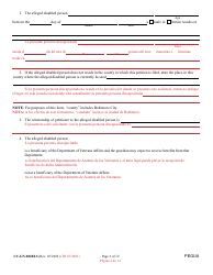 Form CC-GN-002BLS Petition for Guardianship of Alleged Disabled Person - Maryland (English/Spanish), Page 2