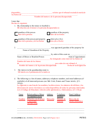 Form CC-GN-029BLS Petition for Termination of Guardianship of the Property - Maryland (English/Spanish), Page 2