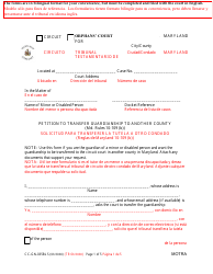 Document preview: Form CC-GN-035BLS Petition to Transfer Guardianship to Another County - Maryland (English/Spanish)