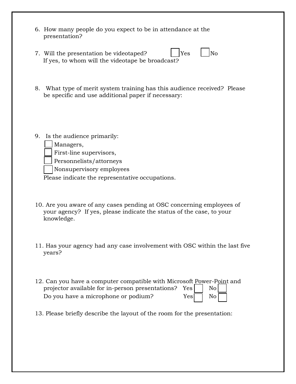Speaker Request Form (Federal Agency Requester), Page 2