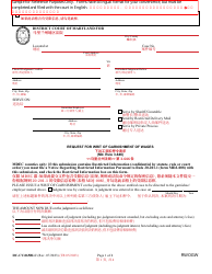 Form DC-CV-065BLC Request for Writ of Garnishment of Wages - Maryland (English/Chinese)