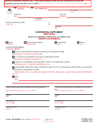 Form CC-DC-CR-001SBLC Confidential Supplement (Request for Shielding of Information in Criminal Case) - Maryland (English/Chinese)