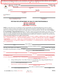 Form CC-GN-033BLC Petition for Appointment of Health Care Professionals - Maryland (English/Chinese)