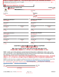 Form CC-DC-095BLC Counter-Claim for Custody/Child Support - Maryland (English/Chinese)