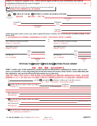 Document preview: Form CC-DC-PO-006BLC Petition to Modify/Rescind/Extend Peace Order - Maryland (English/Chinese)