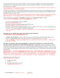 Instructions for Form CC-GN-001BLC Petition for Guardianship of Minor - Maryland (English/Chinese), Page 4