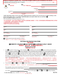 Document preview: Form CC-DC-DV-001BLC Petition for Protection From Domestic Violence/Child Abuse/Vulnerable Adult Abuse - Maryland (English/Chinese)