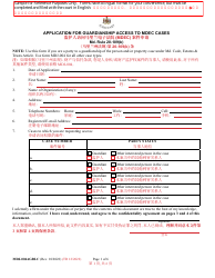 Document preview: Form MDJ-004AGBLC Application for Guardianship Access to Mdec Cases - Maryland (English/Chinese)