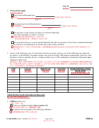 Form CC-DR-094BLC Counter-Claim for Absolute Divorce - Maryland (English/Chinese), Page 2