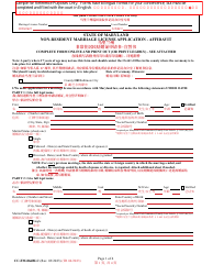 Document preview: Form CC-FM-066BLC Non-resident Marriage License Application - Affidavit - Maryland (English/Chinese)