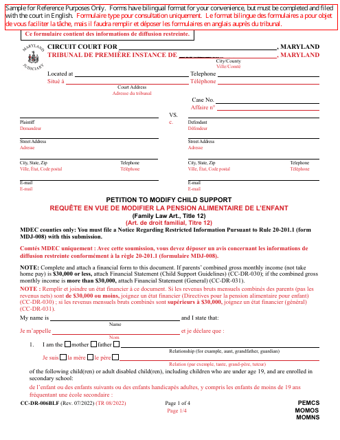Form CC-DR-006BLF  Printable Pdf