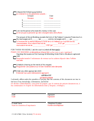 Form CC-DR-074BLF Motion for Stay of Service of Earnings Withholding Order - Maryland (English/French), Page 2