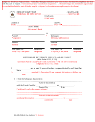 Document preview: Form CC-DR-070BLF Motion for Alternate Service and Affidavit - Maryland (English/French)