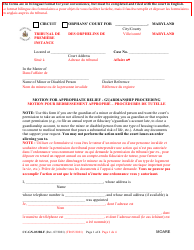 Document preview: Form CC-GN-032BLF Motion for Appropriate Relief - Guardianship Proceedin - Maryland (English/French)