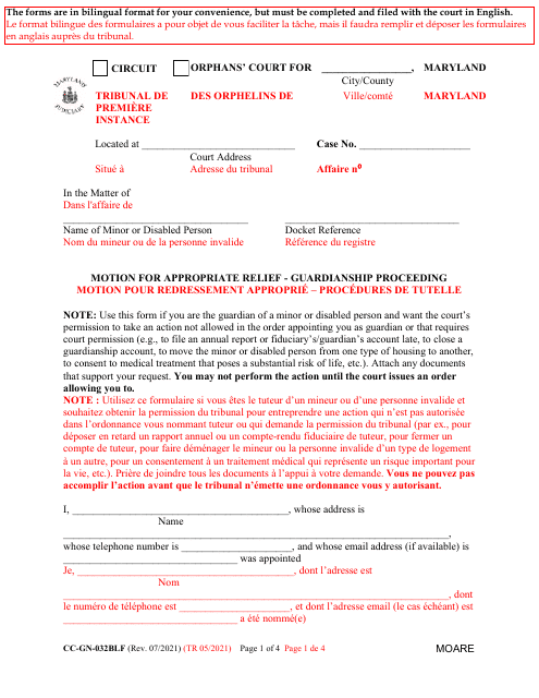 Form CC-GN-032BLF  Printable Pdf