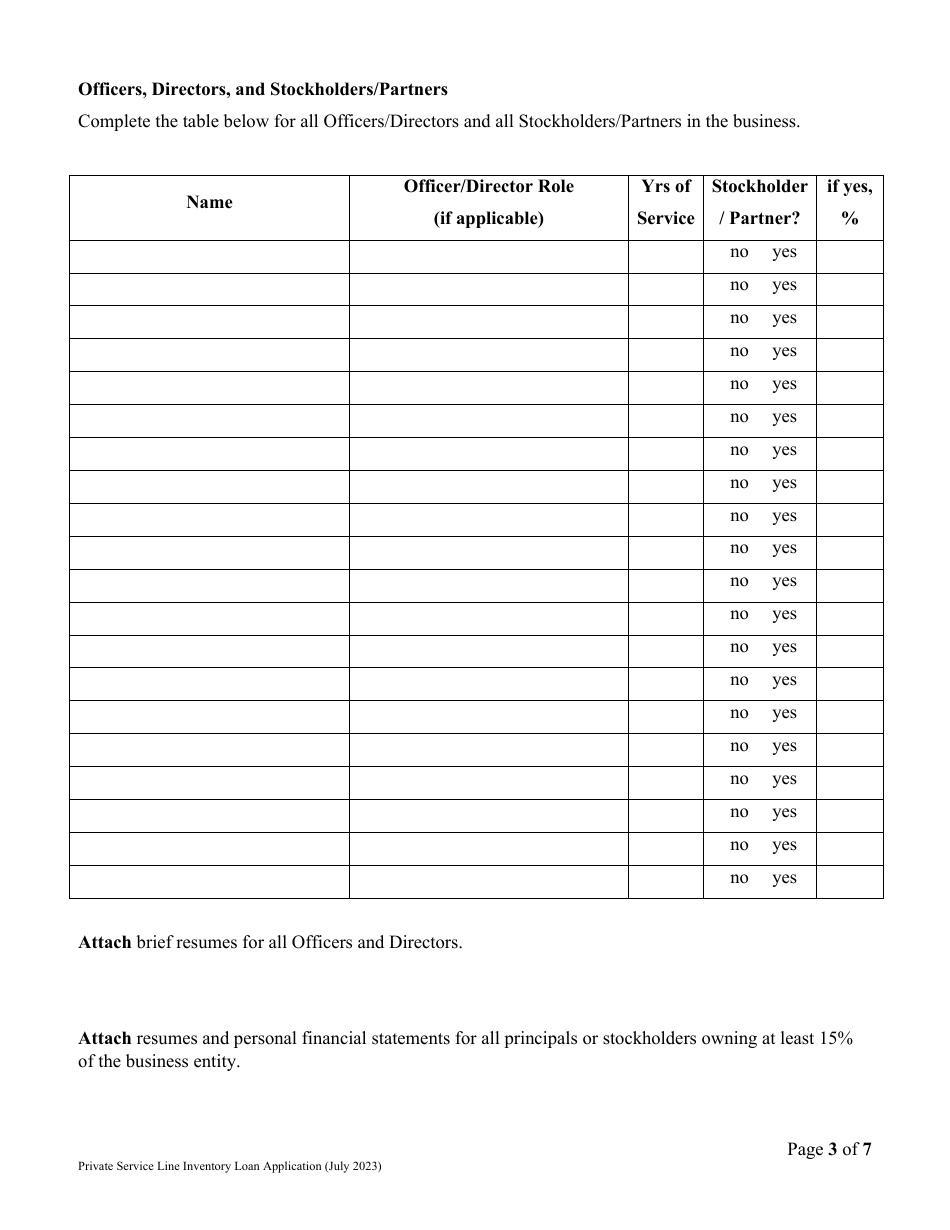 Vermont Drinking Water State Revolving Fund (Dwsrf) Service Line Inventory Loan Application - Private Water System Version - Vermont, Page 3