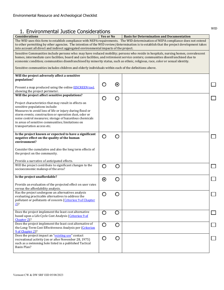 Appendix H Environmental Information Document and Environmental Report - Vermont, Page 4