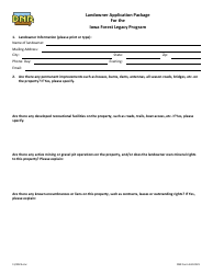 DNR Form 542-0021 Landowner Application Package for the Iowa Forest Legacy Program - Iowa