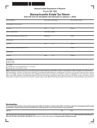 Form M-706 Massachusetts Estate Tax Return - for Decedents Who Died Prior to 1/1/23 - Massachusetts