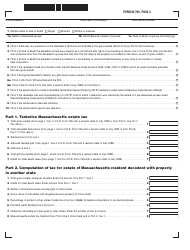 Form M-706 Massachusetts Estate Tax Return - for Decedents Who Died Prior to 1/1/23 - Massachusetts, Page 2