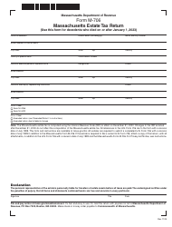 Form M-706 Massachusetts Estate Tax Return - for Decedents Who Died on or After 1/1/23 - Massachusetts