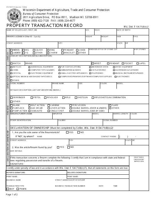 Form DTCP-BCP-012  Printable Pdf