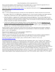 Form DTCP-BCP-001 Wisconsin Telephone Solicitor Registration - Wisconsin, Page 2