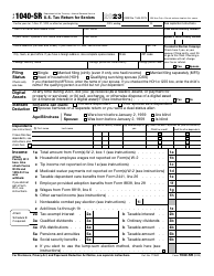 Document preview: IRS Form 1040-SR U.S. Tax Return for Seniors, 2023