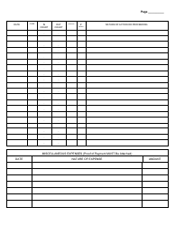 Case Log Sheet - Allegany County, New York, Page 2