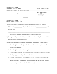 Document preview: Plea Agreement and Colloquy - Allegany County, New York