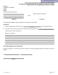 Form SJ-1245A Application to Contest a Prior Notice of Destruction of Tobacco Packages Seized by the Agence Du Revenu Du Quebec - Quebec, Canada, Page 4