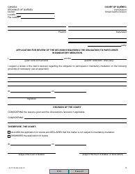 Form SJ-1107A Application to Be Exempted From Participating in Mandatory Mediation/Application for Review of the Decision Regarding the Obligation to Participate in Mandatory Mediation - Quebec, Canada, Page 4