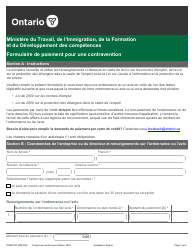 Forme ON00470F Formulaire De Paiement Pour Une Contravention - Ontario, Canada (French)