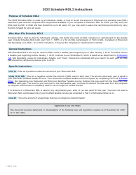 Document preview: Instructions for Form I-056 Schedule NOL3 Record of Wisconsin Nol Carryback and Carryforward of Losses - Wisconsin, 2023