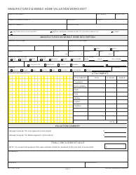 Form PA-117 Manufactured &amp; Mobile Home Valuation Worksheet - Wisconsin