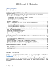 Document preview: Instructions for Form IC-056 Schedule 5K-1 Tax-Option (S) Corporation Shareholder&#039;s Share of Income, Deductions, Credits, Etc. - Wisconsin