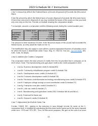 Instructions for Form IC-056 Schedule 5K-1 Tax-Option (S) Corporation Shareholder&#039;s Share of Income, Deductions, Credits, Etc. - Wisconsin, Page 23