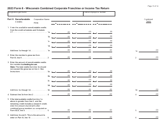 Form 6 (IC-406) Wisconsin Combined Corporation Franchise or Income Tax Return - Wisconsin, Page 11