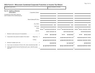 Form 6 (IC-406) Wisconsin Combined Corporation Franchise or Income Tax Return - Wisconsin, Page 12