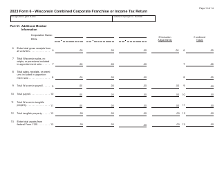 Form 6 (IC-406) Wisconsin Combined Corporation Franchise or Income Tax Return - Wisconsin, Page 13
