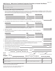 Form 6 (IC-406) Wisconsin Combined Corporation Franchise or Income Tax Return - Wisconsin, Page 2