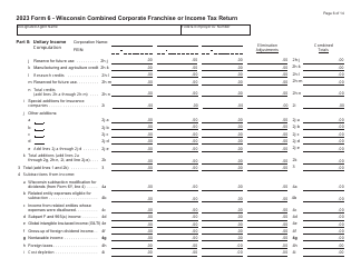 Form 6 (IC-406) Wisconsin Combined Corporation Franchise or Income Tax Return - Wisconsin, Page 6